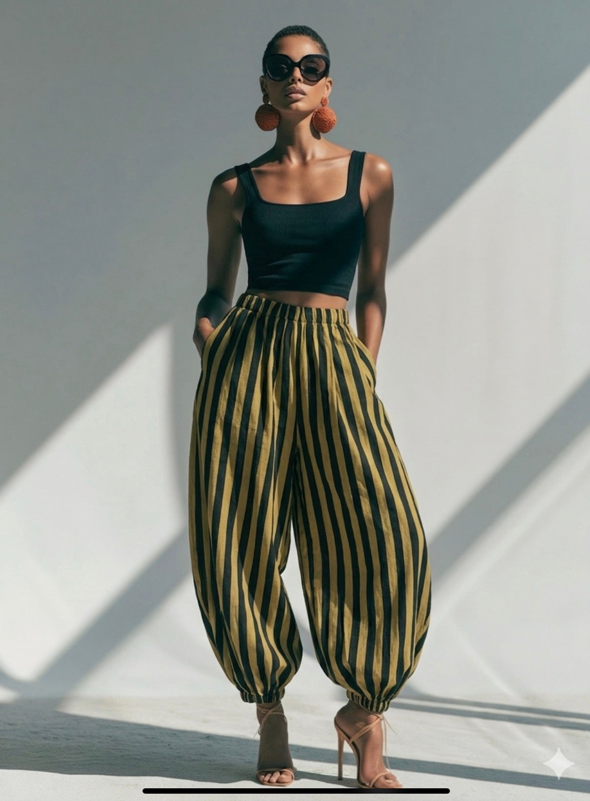 Pantalón bombacho rayas